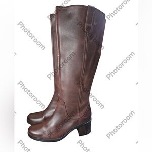 Clarks Brown Heeled Boots